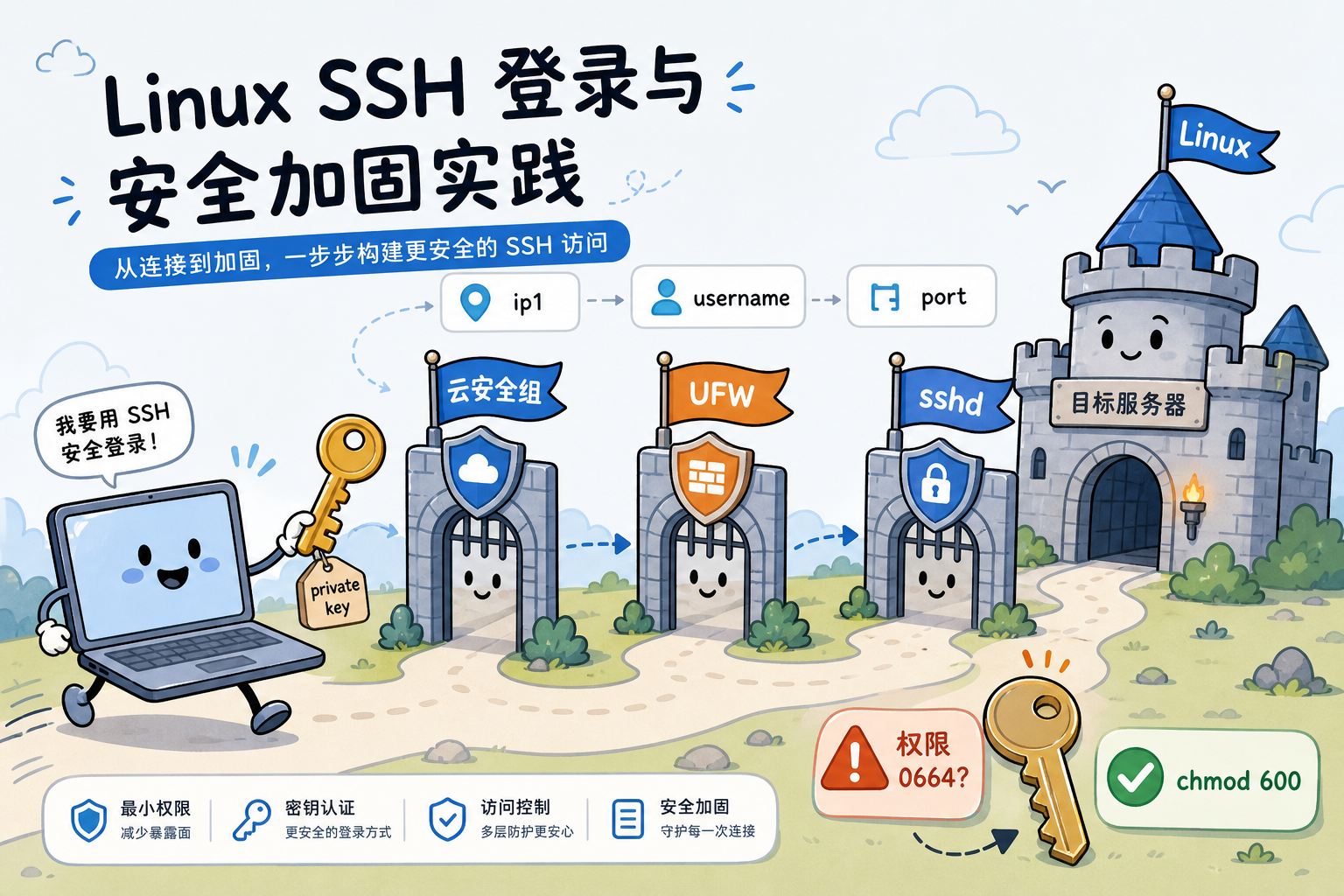 SSH 登录与安全加固示意